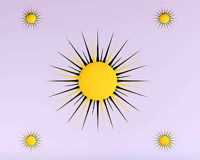 stella, sole, sfondo, raggi, 3d, interpretazione, pulsante, giallo, fiore, pianta fiorita, viola, cerchio, forma geometrica, astratto, sfondi, nessuno, colore rosa, forma, freschezza, multicolore, sfondo colorato, girato in studio, tecnologia, pianta, primavera, testa di fiore, icona del computer, rottura, 1080P, CC0, dominio pubblico, privo di copyright