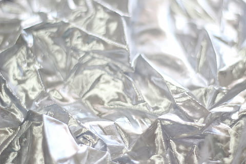 gray satin textile, texture, silver, brightness, crumpled, full frame, backgrounds, close-up, no people, wrinkled, foil - material, indoors, pattern, paper, shiny, aluminum, garbage, plastic, textured, crumpled paper, silver colored, crushed, bag, extreme close-up, abstract backgrounds, plastic bag, polythene, 2K, CC0, public domain, royalty free