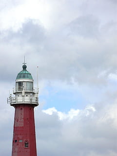 fyrtårn, skyer, luft, Scheveningen, blå, hvid, rød, grøn, hav, holland, sikkert, skydække, bygning, himmel, tårn, retning, sky - himmel, vejledning, sikkerhed, arkitektur, bygget struktur, bygning udvendig, natur, beskyttelse, dag, ingen mennesker, lav vinkel visning, udendørs, høj - høj, vand, 2K, CC0, offentligt domæne, royaltyfrie