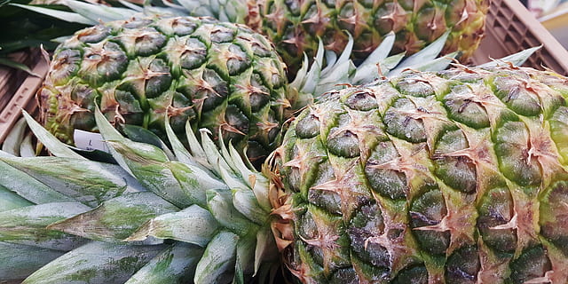 pinyes, aspre, fruita, tropical, tròpics, menjar, botiga de queviures, mercat, produir, collita, Hawaii, bromeliaceae, pinya, frescor, madur, orgànic, alimentació saludable, gourmet, refresc, naturalesa, menjar i beguda, benestar, venda al detall, a la venda, carxofa, cap gent, color verd, primer pla, vegetals, Paradeta, dia, aliments crus, natura morta, gran grup d'objectes, abundància, a l'aire lliure, 5K, CC0, domini públic, lliure de regalies