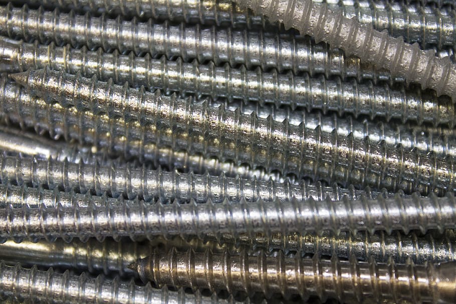 barres grises, cargol, metall, fil, maquinari, metàl·lic, acer, industrial, indústria, ferro, textura, construcció, eina, pern, inoxidable, brillant, industria de la construcció, equipament, fons, primer pla, marc complet, patró, cap gent, gran grup d'objectes, repetició, color plata, a l'interior, en fila, natura morta, abundància, pila, disseny, dia, 4K
