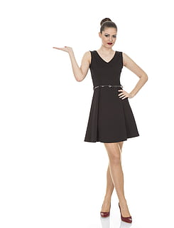 vrouw, vervelend, zwart, Mini-jurk zonder mouwen met v-hals, model-, el, jong model, gezicht, vinger, portret, meisje, blootstelling, mensen, fotografie, menselijk, contact, handen, foto, jong, vrouwen, mode, mooi, mode-shoot, studio, fictie, ontwerp, msn letters, jong meisje, schoonheidsleer, ogen, de jonge vrouw, Overzicht, beeldende kunst, volwassen, schoonheid, eenzaamheid, jurk, witte achtergrond, haar-, schoonheid model, kunst, studio opname, staand, volledige lengte, een persoon, uitknippen, binnenshuis, kijkend naar de camera, vooraanzicht, jonge volwassene, mooie vrouw, jonge vrouwen, kleding, hand-, kapsel, 5K, CC0, publiek domein, royaltyvrij