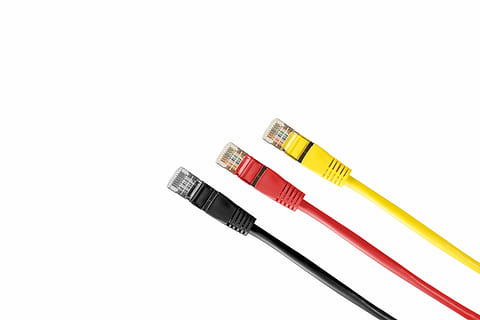 Trois, rouge, jaune, noir, utp, recouvert, des câbles, connecteur réseau, câble, pièce, câble patch, rj, rj45, rj-45, réseau, câbles de réseau, ligne, fs, traitement de l'information, lien, prise de courant, macro, lan, câble LAN, or, prise de connexion réseau, câble d'ordinateur, La technologie, fond blanc, prise de vue en studio, fermer, coupé, à l'intérieur, nature morte, espace de copie, la communication, la finance, personne, l'Internet, affaires, devise, économie, réseau informatique, 5K, CC0, domaine public, libre de droits
