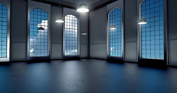white, pendant lamp, inside, room, space, window, light, blue, building, empty space, leave, architecture, isolated, background, within, gallery, blank, walls, 3d-model, 3d model, lighting equipment, illuminated, built structure, modern, business, city, glass - material, no people, night, reflection, light - natural phenomenon, indoors, flooring, electric lamp, empty, architectural column, entrance hall, ceiling, 2K, CC0, public domain, royalty free