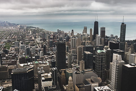 aereo, fotografia, città, superiore, vista, edifici della città, soprattutto, grattacielo, skyline urbano, paesaggio urbano, scena urbana, distretto del centro, Stati Uniti d'America, New York City, vista aerea, manhattan - new york city, architettura, posto famoso, esterno dell'edificio, struttura costruita, edificio per uffici, vita di città, distretto finanziario, Torre, posizioni di viaggio, architettura ed edifici, vista dall'alto, stato di New York, cielo, destinazioni di viaggio, nuvola - cielo, costruzione, edificio per uffici esterno, alto - alto, moderno, folla, affollato, quartiere residenziale, natura, guglia, 5K, CC0, dominio pubblico, privo di copyright