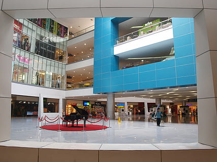 person, walking, building, mall, interior, store, retail, business, display, commercial, modern, clothing, shopping, quezon city, philippines, built structure, architecture, building exterior, incidental people, glass - material, city, real people, shopping mall, reflection, group of people, window, illuminated, lifestyles, women, transparent, outdoors, consumerism, ceiling, 2K, CC0, public domain, royalty free