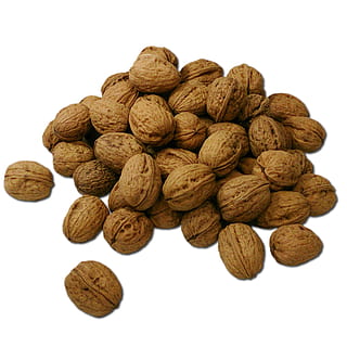 stapel walnoten, okkernoot, walnoten, noten, moer, witte achtergrond, studio opname, binnenshuis, moer - eten, grote groep objecten, eten en drinken, stilleven, voedsel, detailopname, welzijn, bruin, amandel, gezond eten, geen mensen, groep objecten, uitknippen, overvloed, versheid, tussendoortje, 1080P, CC0, publiek domein, royaltyvrij