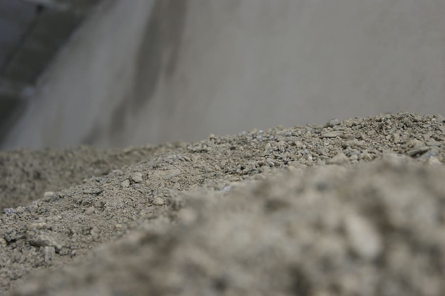 sand, struktur, perspektiv, baggrund, selektiv fokusering, ingen mennesker, dag, natur, tekstureret, udendørs, ru, overflade niveau, tæt på, jord, landskab, industri, grus, vej, smuds, ro, mineral, solid, bunke, beton, 4K
