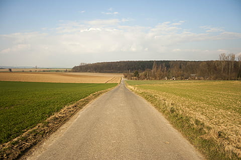 arabile, i campi, corsia, lontano, sentiero, paesaggio, ambiente, natura, verde, cielo, la strada davanti, terra, direzione, campo, strada, la tranquillità, scena tranquilla, prospettiva decrescente, scenics - natura, nuvola - cielo, bellezza nella natura, nessuno, pianta, giorno, mezzi di trasporto, scena rurale, all'aperto, 4K, CC0, dominio pubblico, privo di copyright