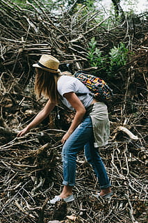 fashion girl, Fashion, girl, adult, caucasian, woman, young, beauty, hipster, people, outdoors, nature, women, one Person, men, females, young Adult, rural Scene, caucasian Ethnicity, hiking, lifestyles, hat, casual clothing, full length, side view, real people, plant, land, leisure activity, day, clothing, hair, tree, young women, hairstyle, stick - plant part, 5K