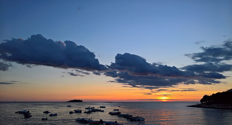 apus de soare, cer, Abendstimmung, nori, mare, apă, nor - cer, natură, scenice - natura, liniște, o scenă liniștită, frumusețe în natură, teren, plajă, orizont, mediu inconjurator, amurg, reflecţie, dramatic cer, siluetă, nici o persoana, în aer liber, orizontul peste apă, 5K