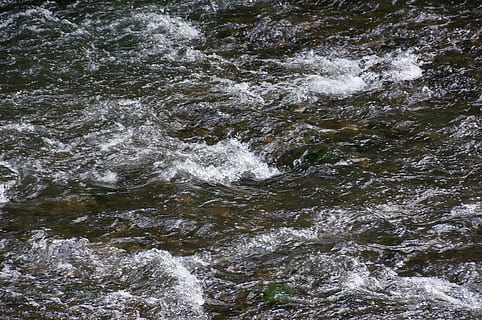 river, current, water, motion, no people, day, beauty in nature, flowing water, high angle view, nature, waterfront, scenics - nature, aquatic sport, rock, outdoors, sport, solid, blurred motion, flowing, 4K, CC0, public domain, royalty free