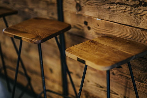 bar, Interior, inside, pub, joint, chair, wood - Material, no People, table, seat, old, furniture, indoors, close-up, absence, selective focus, empty, brown, still life, food and drink industry, bench, group of objects, wood, cafe, focus on foreground, 4K, CC0, public domain, royalty free