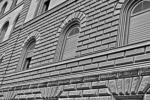 Mauerwerk, Stein, Gebäude, Fassade, Material, Muster, die Architektur, Wand, Außen, Vorderseite, gebaute Struktur, Flachwinkelansicht, Gebäudehülle, Bogen, keine Leute, Tag, die Vergangenheit, Fenster, Geschichte, Anbetungsstätte, Vollbild, Glauben, Religion, Decke, architektonisches Merkmal, Design, Spiritualität, Architektur und Kunst, aufwendig, 5K, CC0, gemeinfrei, lizenzfrei