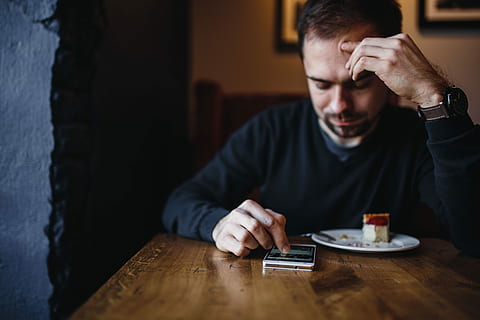 elegantly, dressed, man sititng, cafe, Young, man, caucasian, interior, coffee, break, male, city, business, indoor, indoors, men, people, one Person, males, adult, sitting, caucasian Ethnicity, one Man Only, depression - Sadness, home Interior, only Men, sadness, lifestyles, casual Clothing, emotional Stress, problems, adults only, table, food and drink, emotion, headshot, drink, young adult, young men, portrait, real people, hand, 5K