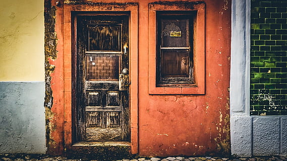 facade, storefront, old, shop, architecture, door, building exterior, entrance, built structure, building, window, closed, house, no people, day, outdoors, residential district, security, wall - building feature, safety, protection, weathered, wall, 2K, CC0, public domain, royalty free
