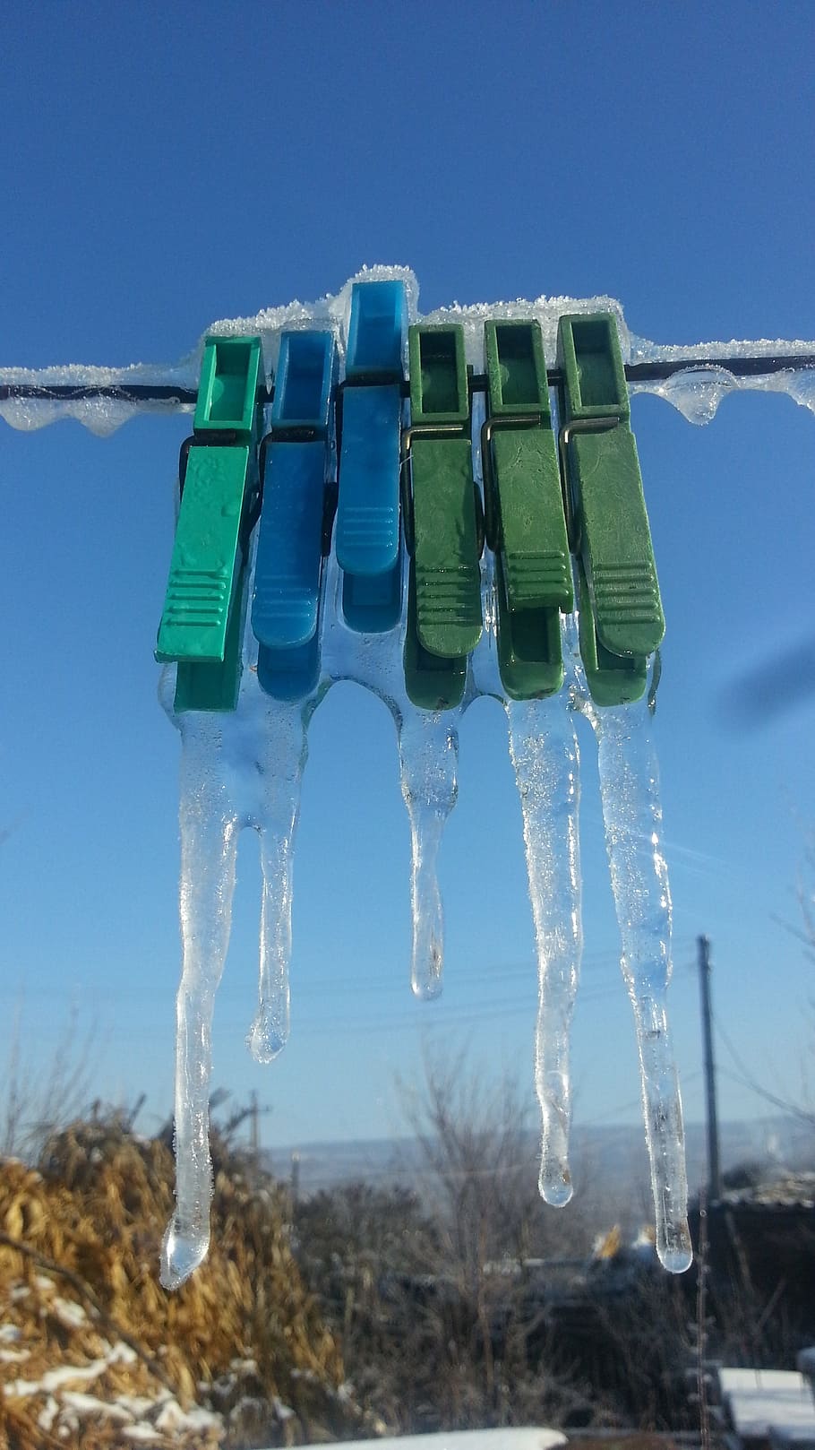 vinter, is, istapper, kold temperatur, sne, natur, ingen mennesker, blå, Frosset, hængende, tørresnoren, himmel, istap, dag, skyfri himmel, vand, miljø, tæt på, udendørs, 2K