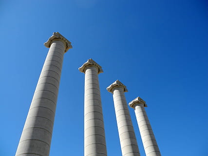 zuilvormig, antiek, tempel, tempelcomplex, antiek, gebouw, dag, blauw, industrie, lage hoekweergave, hemel, heldere lucht, architectuur, architectonische kolom, natuur, geen mensen, buitenkant van het gebouw, ingebouwde structuur, buitenshuis, geschiedenis, milieu, reisbestemmingen, reizen, groot hoog, het verleden, kopie ruimte, 1080P, CC0, publiek domein, royaltyvrij