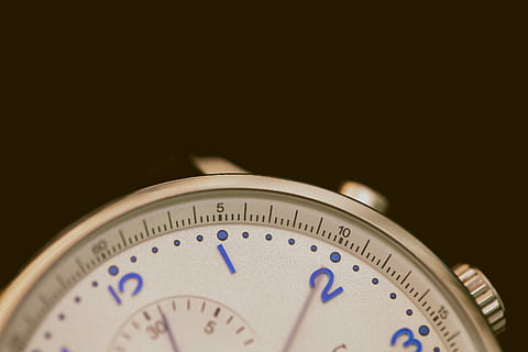 closeup, photo, gray, chronograph, watch, silver-colored chronograph watch, clock, second, blue, display, minute, studio shot, number, indoors, close-up, time, instrument of measurement, copy space, black background, no people, timer, accuracy, cut out, single object, temperature, stopwatch, measuring, thermometer, lifestyles, 5K, CC0, public domain, royalty free