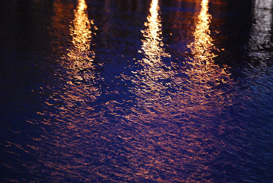 aigua, llum, reflexió, gdansk, abstracció, naturalesa, humit, cap gent, posta de sol, a l'aire lliure, nit, ondulat, patró, pluja, platja, il·luminat, terra, tranquil·litat, davant del mar, 4K