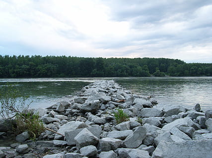 Dunaj, krajobraz, woda, rzeka, Natura, strumień, Słowacja, obecny, lato, scape, wojna, granica, Węgry, Klif, nabrzeże, na dworze, las, jezioro, scenics, niebieski, drzewo, niebo, roślina, scenics - natura, spokój, piękno natury, chmura - niebo, spokojna scena, skała, dzień, solidny, żadnych ludzi, scena pozamiejska, rock - obiekt, kamyk, 2K, CC0, domena publiczna, darmowe zdjęcia