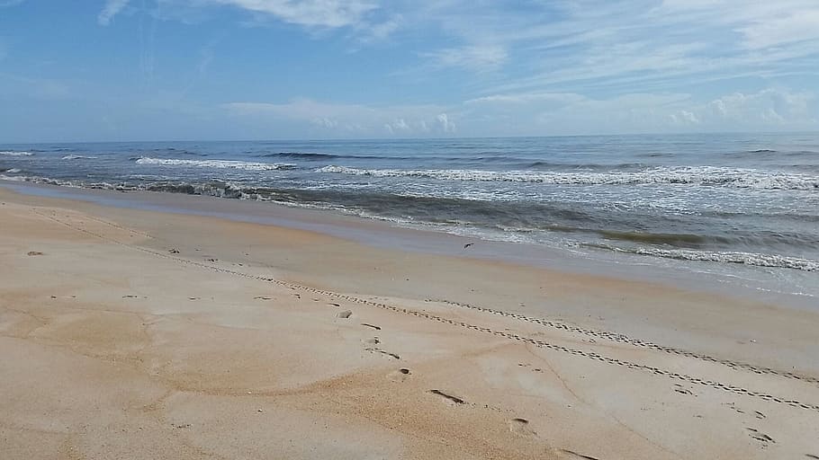 pláž, slapy, oceán, moře, voda, přistát, písek, nebe, krása v přírodě, horizont, scenics - příroda, horizont nad vodou, klid, Příroda, pohyb, klidné scény, nikdo, vlna, den, mrak - nebe, idylický, venku, 1080P