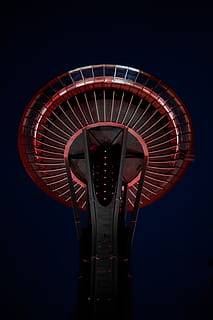 Raumnadelturm, Seattle, Struktur, runden, Kreis, Monument, die Architektur, Nadel, Platz, Wahrzeichen, Raumnadel, rot, Vergnügungspark, Himmel, keine Leute, Freizeitpark Achterbahn, Nacht-, Flachwinkelansicht, beleuchtet, Kunst, Kultur und Unterhaltung, Natur, Karneval, Blau, reisender Karneval, Riesenrad, draußen, Bewegung, Muster, gestalten, Langzeitbelichtung, Bewegungsunschärfe, 4K, CC0, gemeinfrei, lizenzfrei