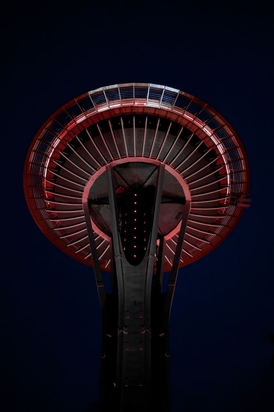 torre d’agulla espacial, Seattle, estructura, rodó, cercle, monument, arquitectura, agulla, espai, referència, agulla espacial, vermell, Parc d'atraccions, cel, cap gent, passeig pel parc d’atraccions, nit, vista d’angle baix, il·luminat, cultura i entreteniment artístic, naturalesa, carnaval, blau, carnestoltes ambulants, roda de ferris, a l'aire lliure, moviment, patró, forma, exposició llarga, moviment borrós, 4K