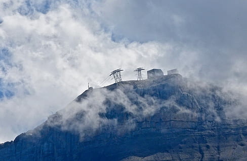 teleferic, Munte, natură, panoramic, cer, zăpadă, vârf, scenă, decor, turism, nor - cer, nici o persoana, temperatura rece, iarnă, scenice - natura, frumusețe în natură, de munte, mediu inconjurator, varf de munte, fumul - structura fizică, în aer liber, comunicare, zi, accidente și dezastre, scenă non-urbană, un munte acoperit de zăpadă, putere în natură, 2K, CC0, domeniu public, fără drepturi de autor