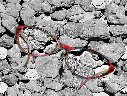 Glasses, Sharp, Sharpness, sehhilfe, see, overview, optics, by looking, eyeglass frame, reading aid, dioptrin, eye glasses, look good, vision correction, see sharp, glass, glasses glass, lenses, clearer view, eyes, reading glasses, read, eye, larger view, readable, sharper, see better, stones, cracked, textured, no people, red, full frame, backgrounds, day, high angle view, nature, close-up, outdoors, sunlight, gray, solid, pattern, directly above, damaged, rock, land, rock - object, stone wall, 1080P, CC0, public domain, royalty free