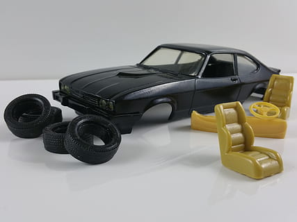 Capri, Model, Model Kit, Model Car, capri, car, toy, land Vehicle, transportation, objects/Equipment, plastic, no People, studio shot, white background, technology, close-up, indoors, still life, gray, black color, communication, yellow, motor vehicle, gray background, table, group of objects, cut out, single object, equipment, 4K, CC0, public domain, royalty free