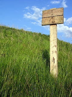 maro, de lemn, cadru de semnalizare, scut, Notă, bord, panou, avertizare, semn de lemn, lemn, luncă, cer, interzice, prohibitiv, iarbă, plantă, camp, teren, Culoarea verde, natură, zi, creştere, nici o persoana, nor - cer, peisaj, mediu inconjurator, în aer liber, liniște, lumina soarelui, lemn - material, îndrumare, frumusețe în natură, o scenă liniștită, post de lemn, 1080P, CC0, domeniu public, fără drepturi de autor