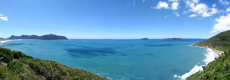 florianópolis, bossa, naturalesa, aigua, mar, escenics - natura, cel, bellesa a la natura, terra, platja, blau, núvol - cel, panoràmica, escena tranquil·la, tranquil·litat, destinacions de viatge, paisatge, dia, muntanya, cap gent, medi ambient, a l'aire lliure, llacuna, badia, 5K