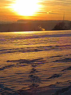 posta de sol, neu, espurna, fred, paisatge de neu, daurat, sol, cel, bellesa a la natura, escenics - natura, tranquil·litat, escena tranquil·la, color taronja, naturalesa, cap gent, núvol - cel, aigua, escena no urbana, idíl·lic, medi ambient, terra, davant del mar, llum solar, a l'aire lliure, 4K, CC0, domini públic, lliure de regalies