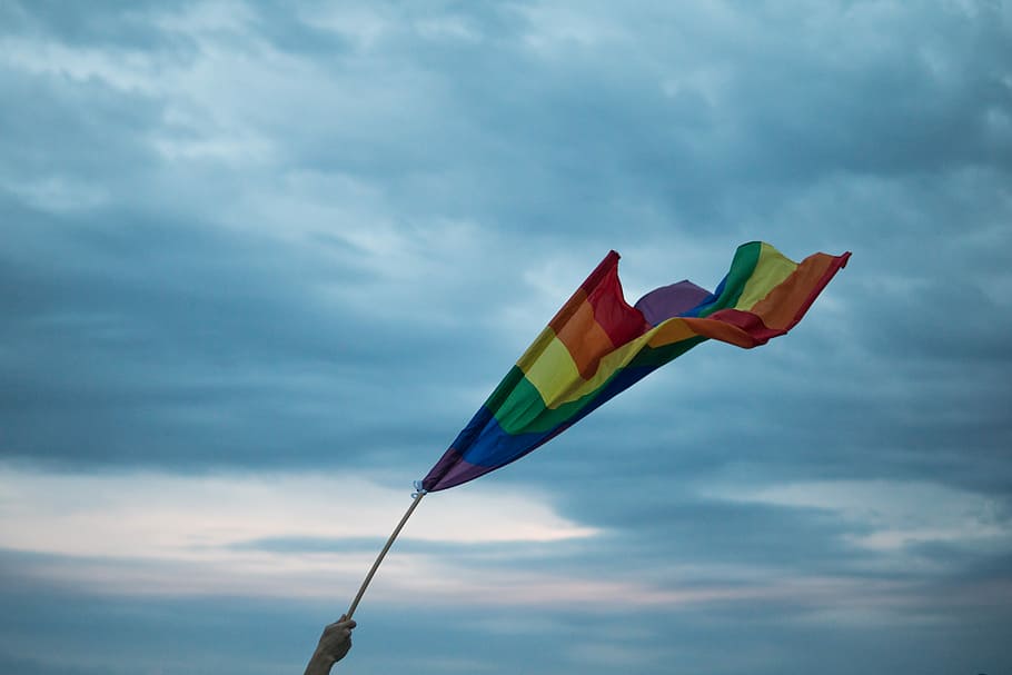 person, bedrift, lgbt flag, hævning, blå, flerfarvede, flag, dagtimerne, regnbueflag, stolthed, emblem, symbol, sony, lesbisk, homoseksuel, thessaloniki, himmel, regnbue, sky - himmel, patriotisme, multi farvet, lav vinkel visning, miljø, vind, natur, ingen mennesker, dag, pol, udendørs, emotion, overskyet, vinke, variation, grøn farve, nationalt ikon, 5K