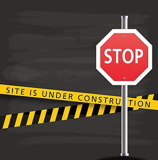 Stoppen Sie die Beschilderung, im Bau, halt, Seite? ˅, Schild, Webseite, Plakatwand, Zeichen, geschlossen, nicht erreichbar, Nicht verfügbar, Warnstreifen, Kommunikation, Text, westliche Schrift, Straße, Warnschild, Transport, keine Leute, Großbuchstabe, rot, Straßenschild, Beratung, Stoppschild, Sicherheit, Tag, Nahansicht, Gelb, draußen, Transportmittel, Straßenwarnschild, 5K, CC0, gemeinfrei, lizenzfrei