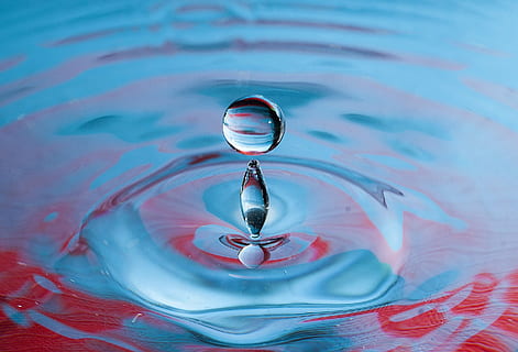 Tropfen, skizzieren, Makro, Wasser, gewellt, fallen, Nahansicht, keine Leute, Natur, Bewegung, Blau, Muster, Vollbild, Hintergründe, konzentrisch, gestalten, rot, Reinheit, plantschen, drinnen, Geometrische Figur, türkisfarben, 2K, CC0, gemeinfrei, lizenzfrei
