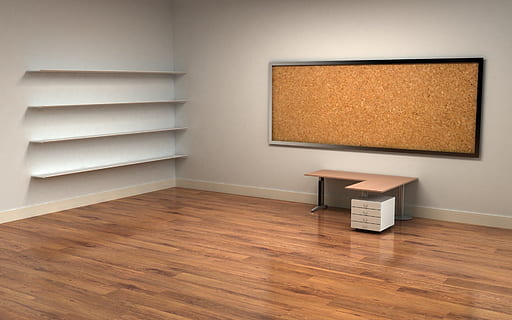 Marrone, bacheca di sughero, telaio, a cavallo, grigio, parete, ufficio, tavolo, bagaglio, stanza domestica, in casa, pavimentazione, interno di casa, caratteristica della parete, legno - materiale, moderno, appartamento, parquet, nessuno, mobilia, soggiorno, tecnologia, set televisivo, pavimento in legno, legna, copia spazio, design, computer, casa, attrezzatura informatica, vuoto, schermo piatto, schermo a cristalli liquidi, tridimensionale, 1080P, CC0, dominio pubblico, privo di copyright