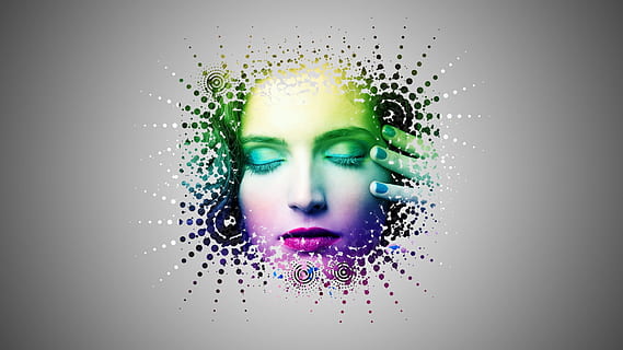 photo, femme, visage, demi-ton, photoshop, effet pinceau, ordinateur, abstraction, pente, manipulation, virtuel, prise de vue en studio, une personne, partie du corps humain, couleur verte, maquillage, visage humain, photo du visage, adulte, femmes, fond gris, partie du corps, portrait, à l'intérieur, gris, fermer, La technologie, futuriste, robot, composite numérique, 1080P, CC0, domaine public, libre de droits