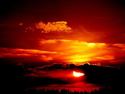 sunrise photography, sunset, sun, fire, sky, red, cloud - sky, beauty in nature, dramatic sky, orange color, nature, scenics - nature, no people, tranquility, tranquil scene, environment, silhouette, dark, night, awe, backgrounds, idyllic, outdoors, abstract, 2K, CC0, public domain, royalty free