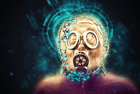 persoon, vervelend, gasmasker, grafisch, behang, masker, post apocalyptisch, Gevaar, dag des oordeels, Armageddon, Apocalypse, overlevende, apocalyptische, atomair, milieu, giftig, post-apocalyps, overleving, fallout, nucleair, verspilling, respirator, menselijk lichaamsdeel, een persoon, technologie, onderwater-, mannen, lichaamsdeel, futuristische, detailopname, binnenshuis, hoofdschot, zee, portret, water, geometrische vorm, onderzees, zwarte achtergrond, menselijk gezicht, digitale composiet, marinier, 1080P, CC0, publiek domein, royaltyvrij