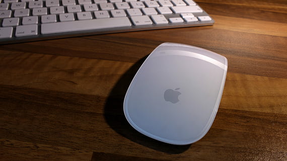 Apple, Magic, Mouse, Computer, apple, magic, mouse, technology, table, wood - material, indoors, desk, laptop, computer keyboard, computer equipment, furniture, keyboard, high angle view, office, no people, business, wood, desktop pc, communication, corporate business, wood grain, connection, blank, 5K, CC0, public domain, royalty free