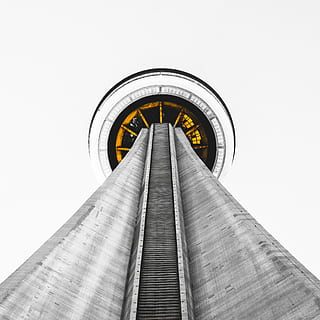 low, angle view, tower, architecture, infrastructure, skyscraper, landmark, built structure, low angle view, building exterior, no people, day, sky, tall - high, outdoors, building, clear sky, shape, communication, nature, geometric shape, travel destinations, number, direction, city, directly below, 4K, CC0, public domain, royalty free