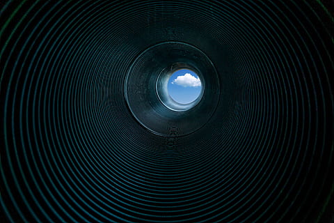 low, angle photography, tube, interior, white, clouds view, inside, pipe, hole, view, cloud, sky, blue, tunnel, dark, new, world, next generation, fresh, excitement, farm, dom, dream, pattern, circle, shape, full frame, no people, technology, geometric shape, backgrounds, indoors, low angle view, lighting equipment, design, architecture, close-up, pipe - tube, directly below, day, metal, textured, ceiling, light at the end of the tunnel, concentric, light fixture, cupola, 5K, CC0, public domain, royalty free