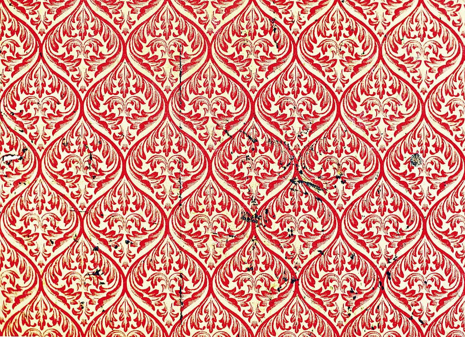 hvid, rød, tapet, mønster, repetitive, struktur, linoleum, tæt på, væg, vignet, tekstureret, overflade, farves, enkelhed, skulptur, ridset, ru, panel, maleri, gammeldags, gammel, baggrunde, design, fuld ramme, Kunst og håndværk, ingen mennesker, kreativitet, blomstermønster, tekstil, håndværk, flise, gulve, multi farvet, indendørs, murbygningsfunktion, form, gentagelse, udsmykkede, flisebelagt gulv, 1080P