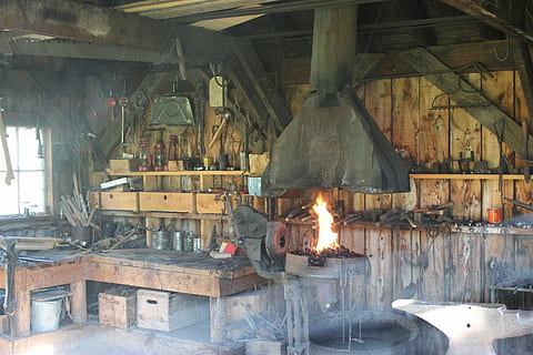 blacksmith shop, assorted, tools, blacksmith, shop, workshop, craft, equipment, horseshoe, retro, metal, anvil, handwork, indoors, wood - material, heat - temperature, fire, day, burning, no people, industry, nature, flame, machinery, fire - natural phenomenon, wood, large group of objects, metal industry, hanging, working, 5K, CC0, public domain, royalty free