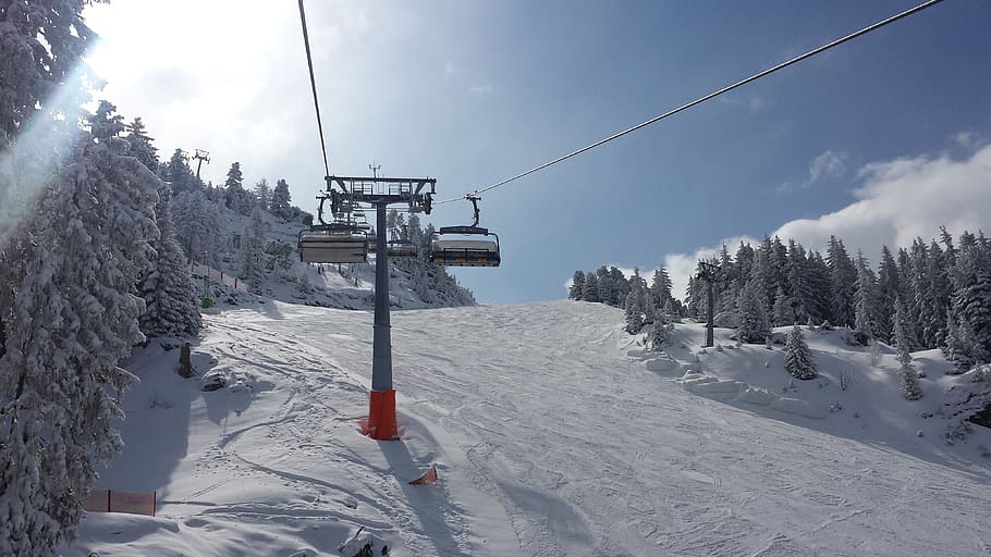la neve, inverno, freddo, ghiaccio, brina, montagna, temperatura fredda, funivia, sciovia, natura, bellezza nella natura, funivia aerea, cielo, scenics - natura, albero, terra, mezzi di trasporto, giorno, pianta, cavo, ambiente, Colore bianco, all'aperto, elettricità, stazione sciistica, montagna innevata, 4K