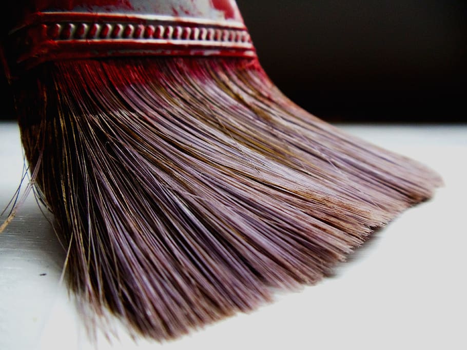 încă, articole, lucruri, perie, a picta, peri, macro, hârtie, linii, scamelor, a închide, în interior, natură moartă, studio shot, nici o persoana, machiaj, păr, pensula de machiaj, Modă, pensulă, să se concentreze asupra primelor elemente, frumuseţe, coafura, fundal alb, roșu, selectiv, luxos, 4K