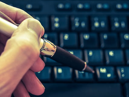 keyboard, input device, computer keyboard, macro, letters, pen, hand, leave, tap, close, input, font, human body part, human hand, body part, technology, adult, people, close-up, airplane, computer, air vehicle, finger, travel, human finger, focus on foreground, holding, indoors, selective focus, communication, human limb, luxury, 4K, CC0, public domain, royalty free
