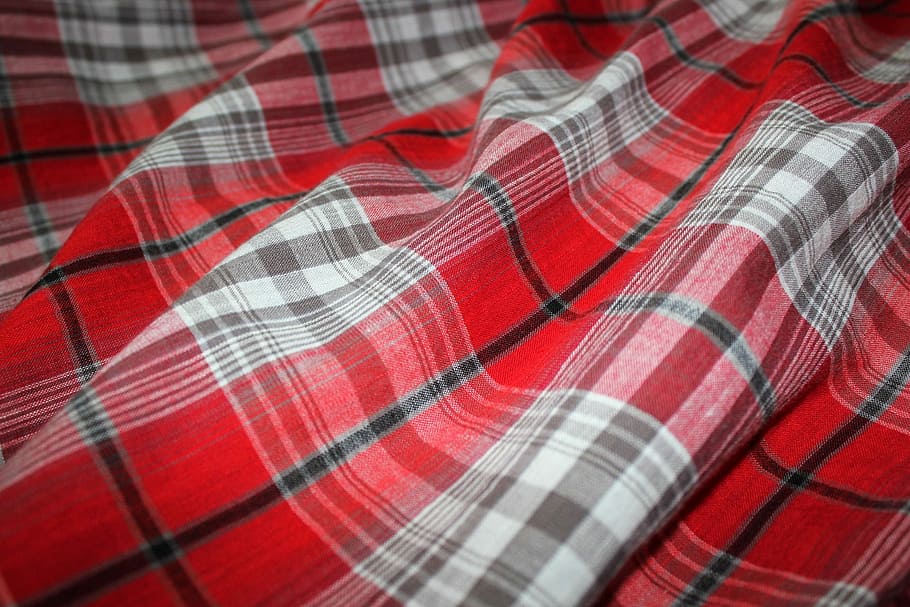 quadres, fons de quadres vermell, vermell, quadrats, tèxtil, drap, fons, patró comprovat, patró, marc complet, cap gent, plaid, a l'interior, primer pla, cotó, textura, Color blanc, camisa de botó, natura morta, vista d’angle alt, roba de llit, disseny, arrugat, camisa a quadres, 1080P